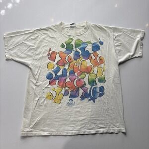 Vintage 90s Chicago World Sea Aquarium Souvenir Tee Size XL Thrashed